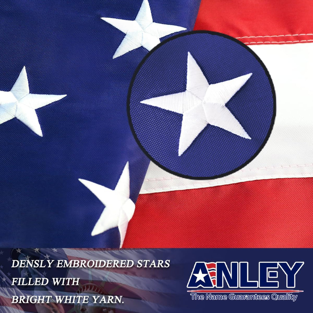 Anley EverStrong Series Amerikanische US-Flagge 6x10 Fuss, strapazierfähiges Nylon – bestickte Stern