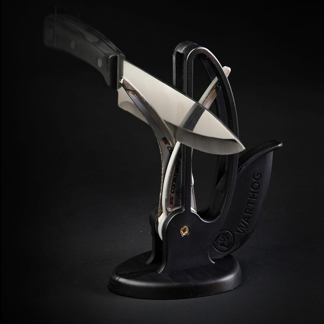 Warthog Sharpeners Messerschärfer, V-Sharp CURVE, Diamant-Messerschleifer für glatte Klingen, Einhan