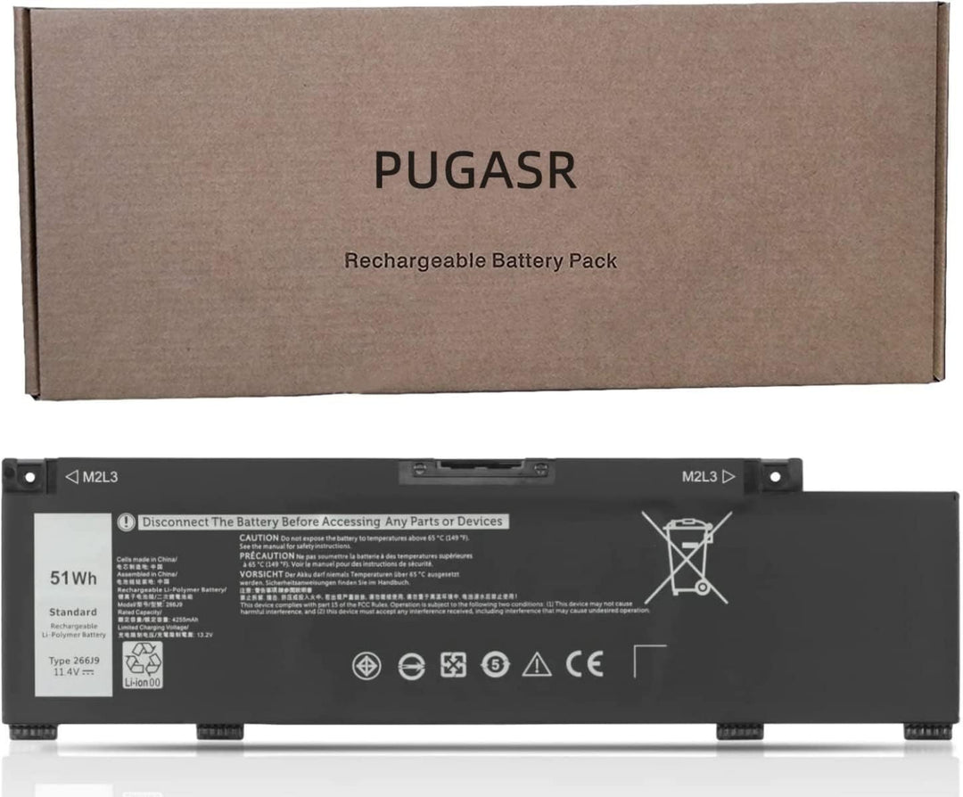 PUGASR 266J9 Laptop Akku Kompatibel mit Dell G3 15 3500 3590 3790 G5 15 5500 SE 5505 Inspiron 5490 I