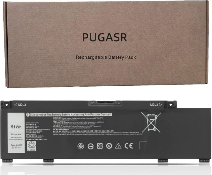 PUGASR 266J9 Laptop Akku Kompatibel mit Dell G3 15 3500 3590 3790 G5 15 5500 SE 5505 Inspiron 5490 I