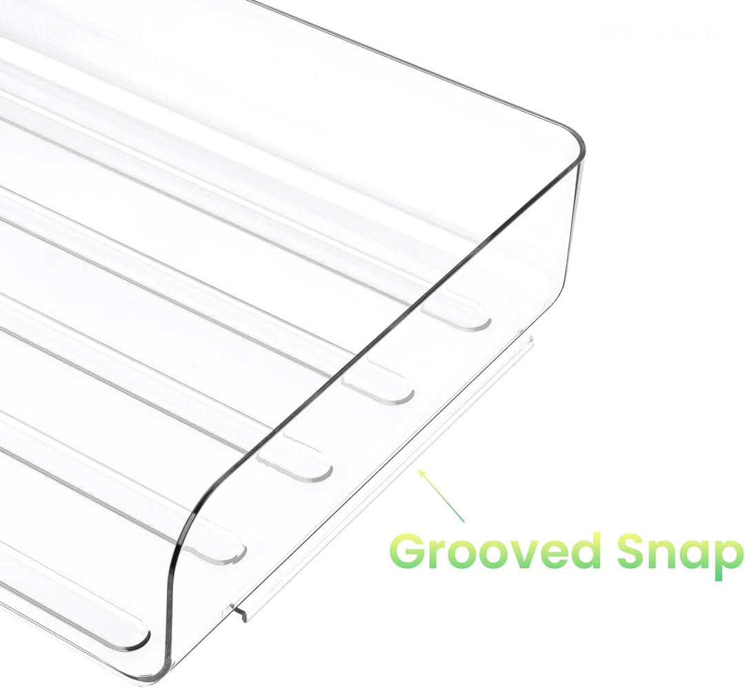 Tomorotec Schreibtisch-Briefablage-Set, 4er-Pack, Frontlader, A4-Grösse, transparent, PET, stapelbar