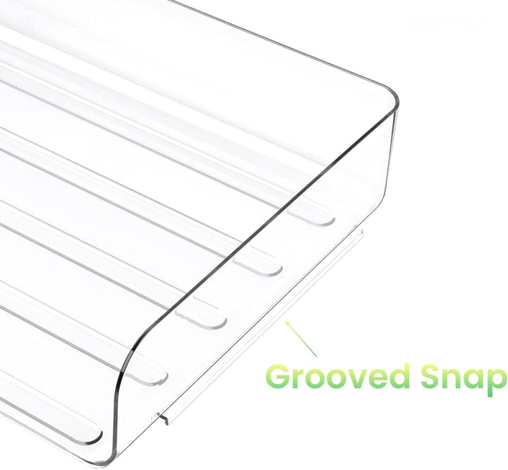 Tomorotec Schreibtisch-Briefablage-Set, 4er-Pack, Frontlader, A4-Grösse, transparent, PET, stapelbar