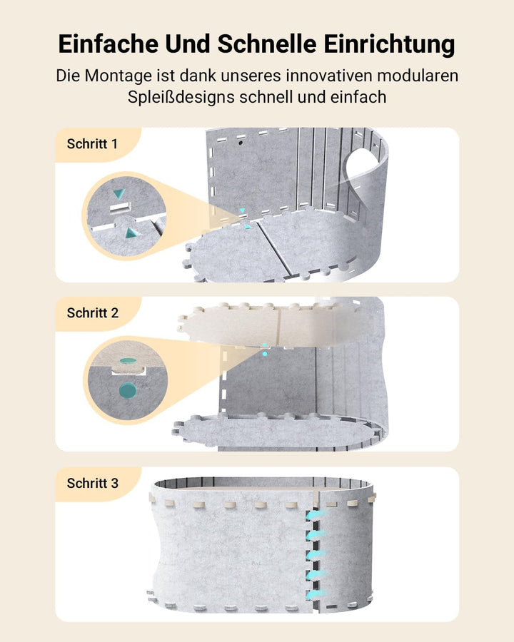DownyPaws Katzenhöhle Filz, Katzenhaus aus Filz, Katzenbett, Katzenhöhle für Katzen, 58 x 33 x 30cm,