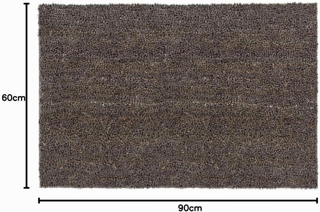 Carpido rutschfeste Kokosmatte - 60 x 90 cm Grau - Nachhaltige Naturfaser für den überdachten Aussen