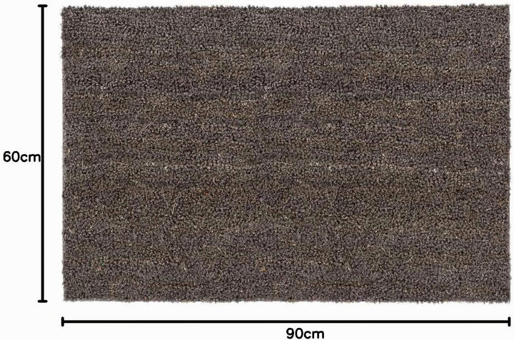 Carpido rutschfeste Kokosmatte - 60 x 90 cm Grau - Nachhaltige Naturfaser für den überdachten Aussen