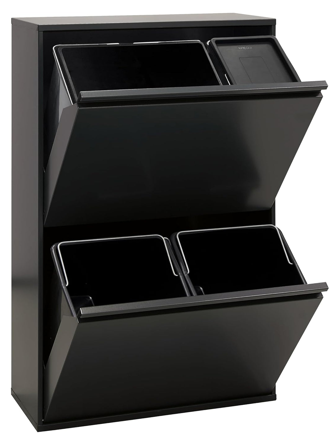 ARREGUI Basic CR606-B2 Mülltrennsystem aus Stahl | 4 Fächer Mülleimer für die Küche | 1 Extra Grosse