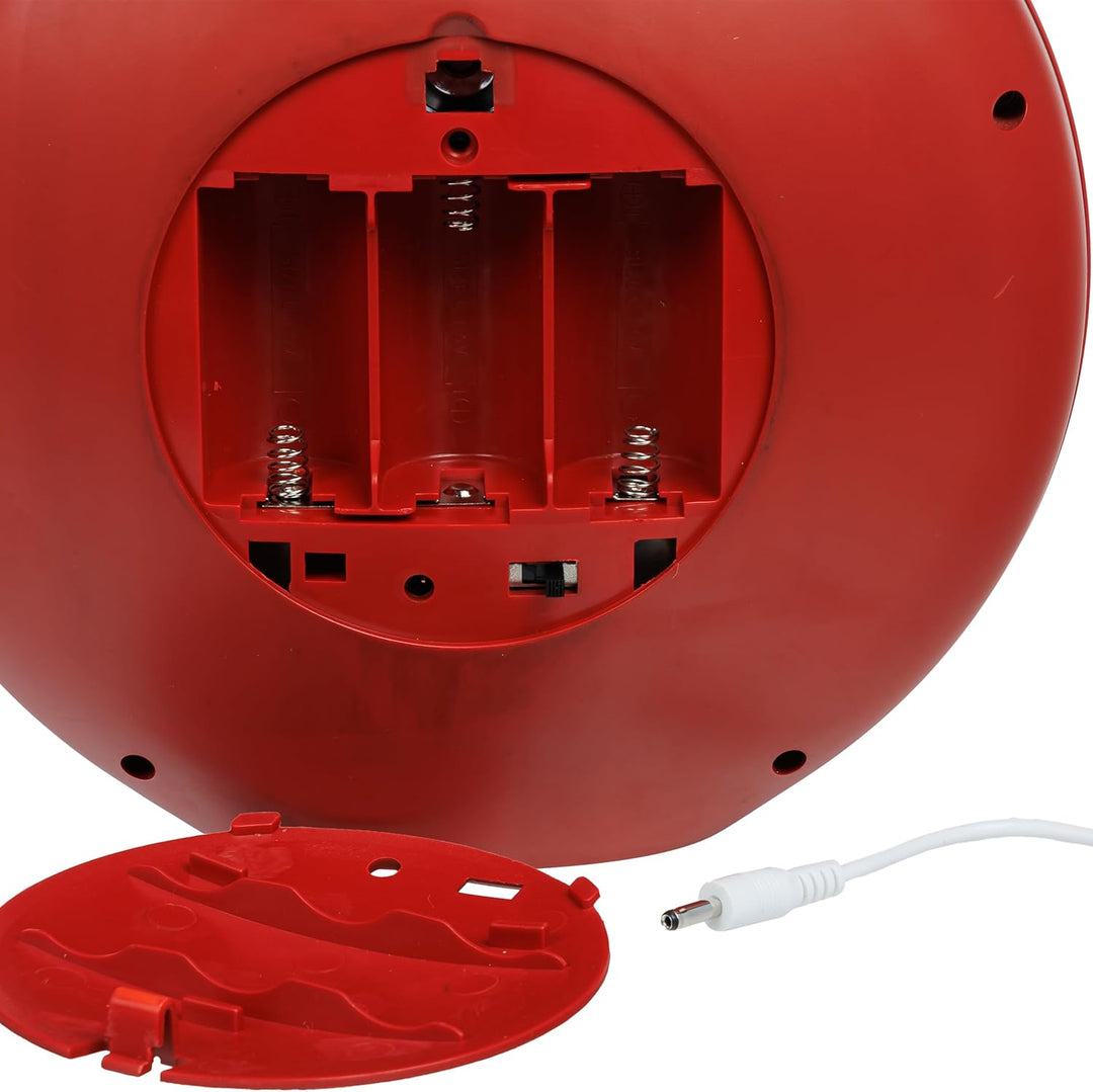 SIKORA WL02 LED Schneelaterne Wasserlaterne Weihnachtskugel rund rot mit aufwirbelnden Flocken und M