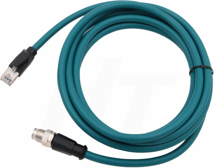 HangTon M12 Ethernet 8 Pin X-Code RJ45 CAT-7e GigE Kabel für Basler Cognex Industriekamera Sensor Co