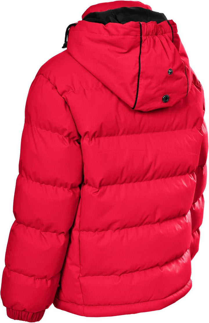 Trespass Herren Clip Padded Regenmantel mit Abnehmbarer Kapuze 7-8 Jahre Rot, 7-8 Jahre Rot