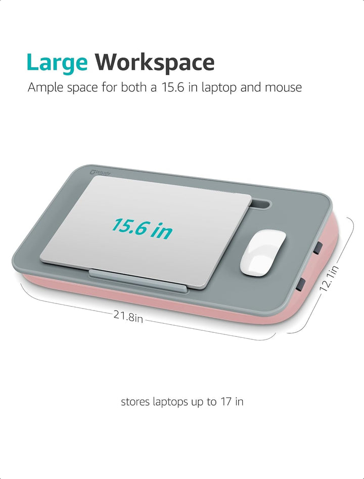 ISTUDYNITURE Knietisch mit Kissen, Schossschreibtisch für Laptop, passend für Laptops bis zu 43,2 cm