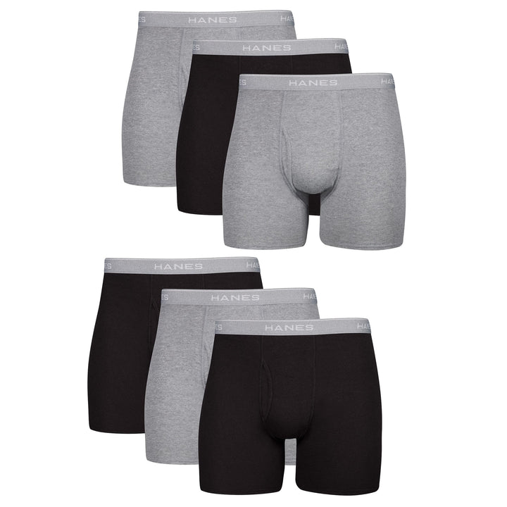 Hanes Herren Retroshorts (6er Pack) 3XL 6er-pack, Schwarz/Grau, 3XL 6er-pack, Schwarz/Grau