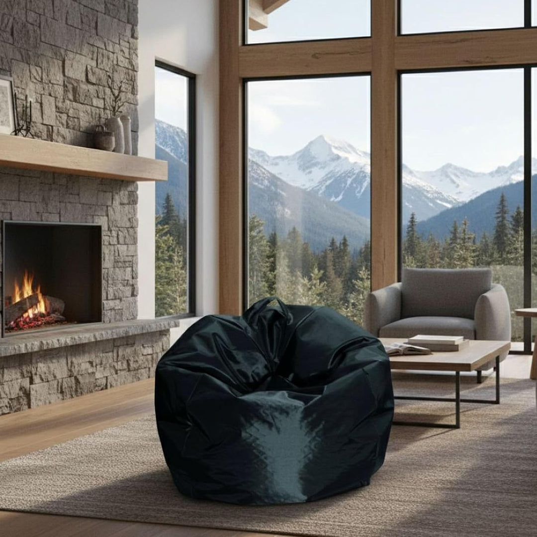 Dmora - Eleganter Sitzsack, schwarze Farbe, Masse 65 x 50 x 65 cm Nero, Nero
