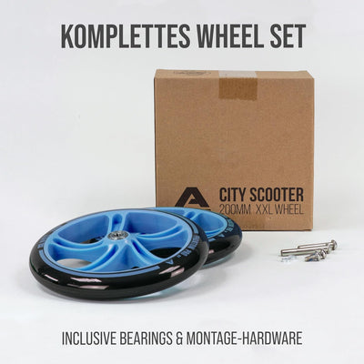 Apollo City Scooter 200mm Ersatzräderset - Pro Wheels mit ABEC 7 Kugellager, Roller Rad Ersatz-Räder