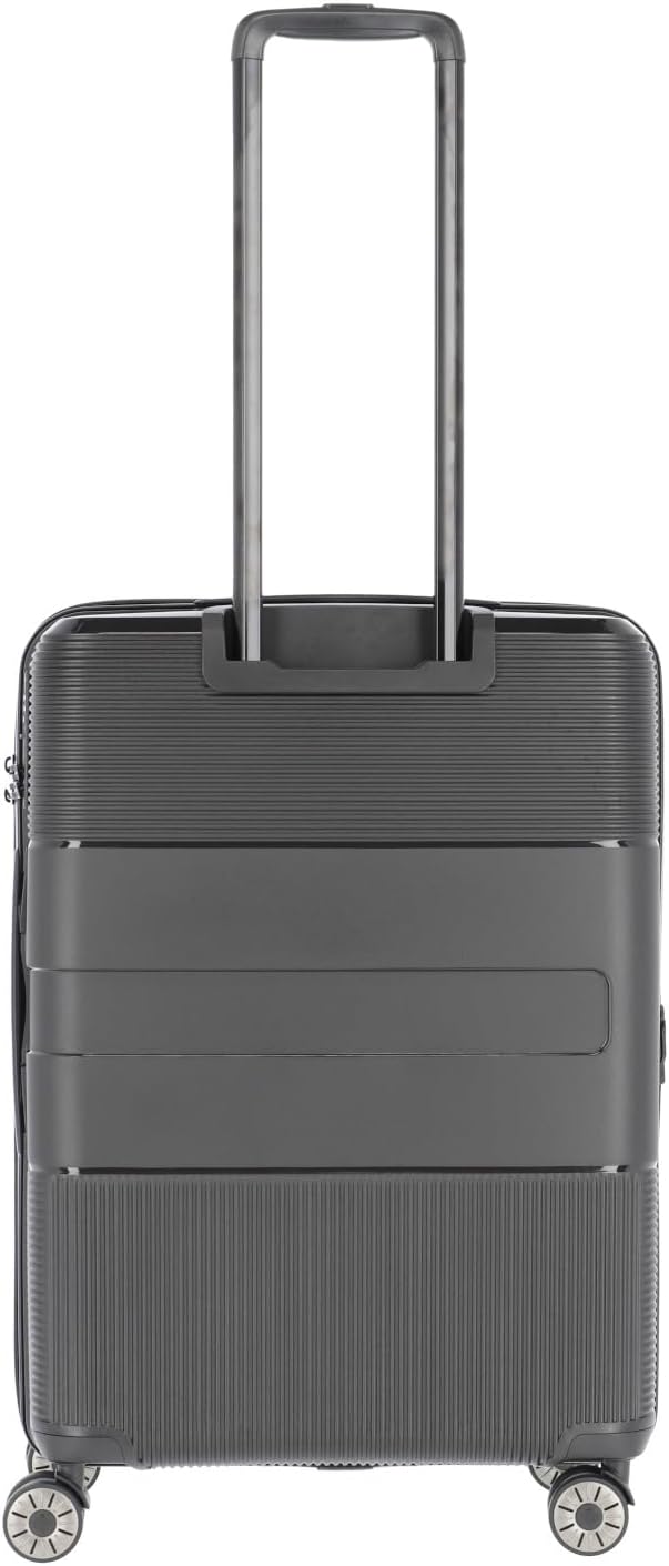 travelite 4-Rad Hartschalen Koffer mittelgross mit Dehnfalte + TSA Schloss, Gepäck Serie WAAL: Stabi