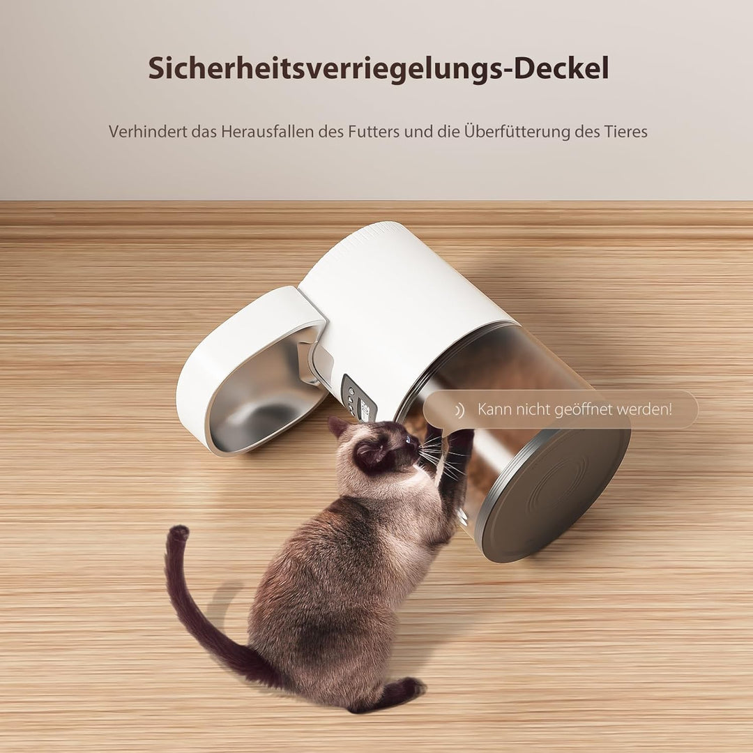 IMIPAW Futterautomat Katze, 3L Katzenfutter Automat mit Programmierbarem Timer, Automatischer Futter