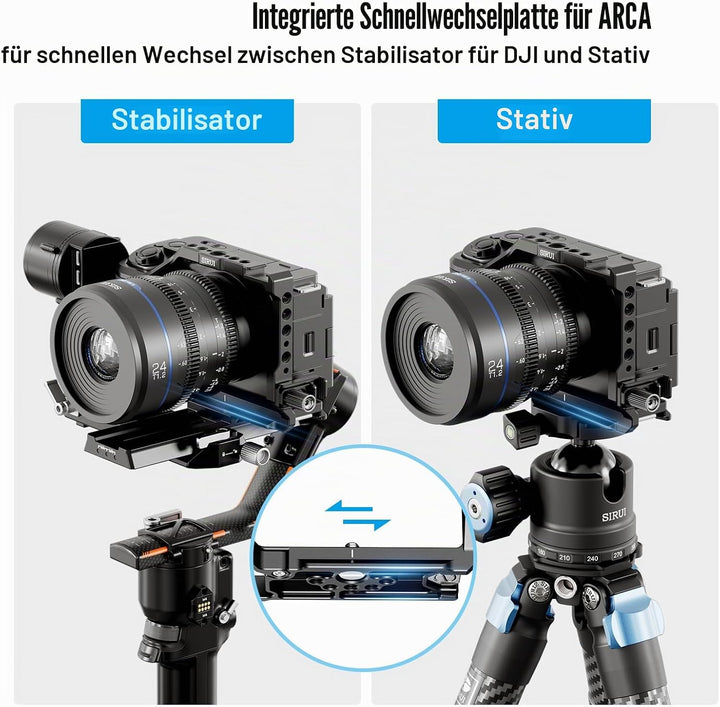 SIRUI ZV-E1 Kamerakäfig mit Silikongriff, Full Cage für Sony ZV-E1 mit HDMI-Kabelklemme, integrierte