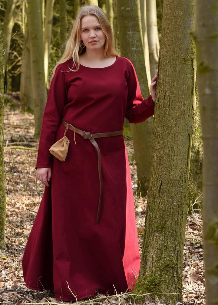 Battle-Merchant Mittelalter Kleid Afra Damen | Langarm Wikinger Kostüm bodenlang | LARP Gewandung au