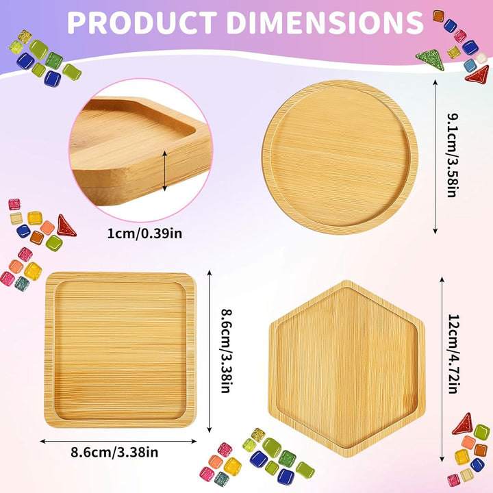 Mosaik Bastelset Kinder, 3 Stück Mosaik Untersetzer DIY Bastelset, Mosaiksteine Untersetzer Set, Ges