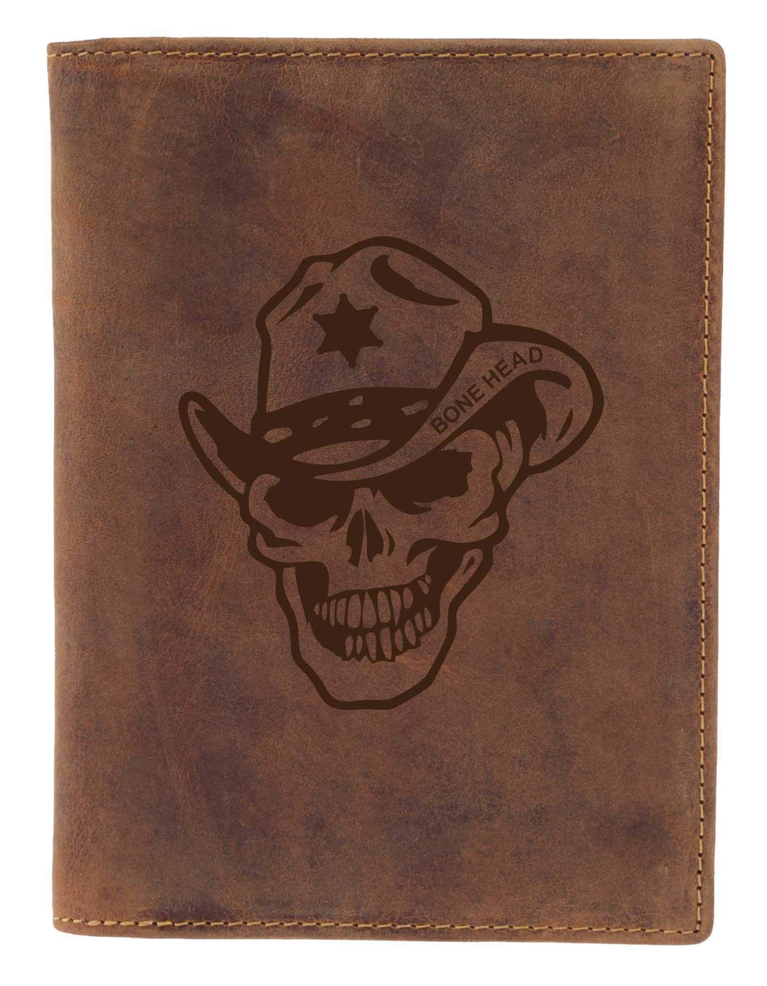 Greenburry Biker Leder-Ausweishülle mit Totenkopf Lederhülle mit Skull Motiv - Ausweismappe aus Lede