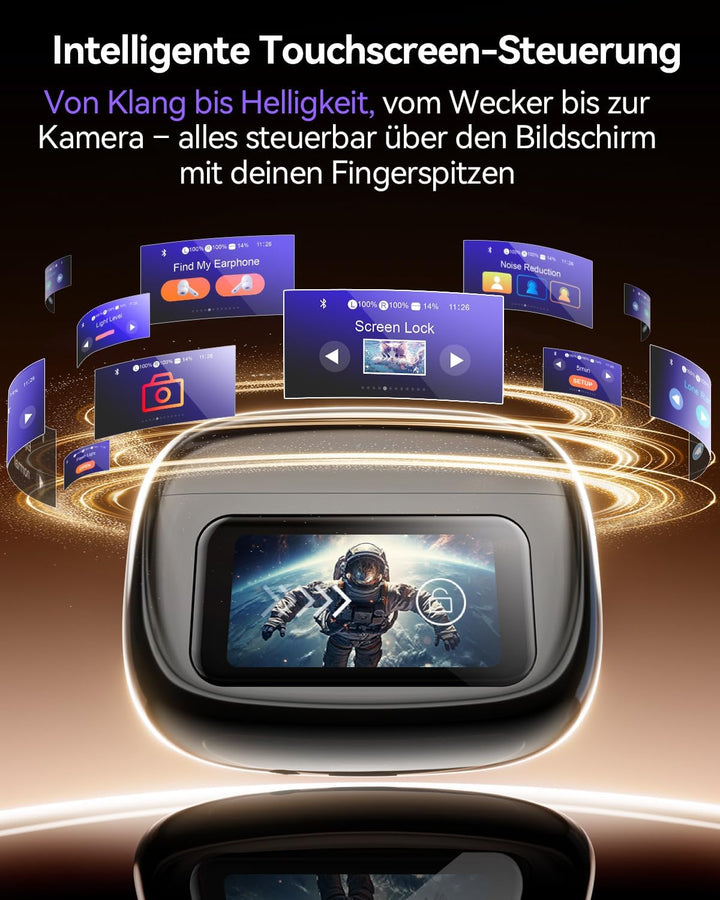 ZIUTY Kopfhörer Kabellos Bluetooth 5.4, In Ear Ohrhörer mit Touchscreen Display, ANC & ENC Mikrofon,
