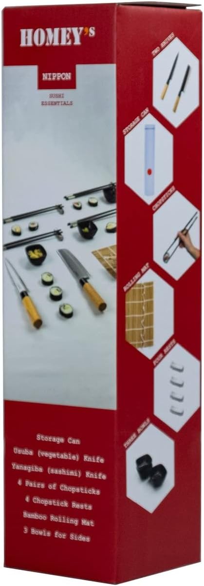 Homey’s Essentials Sushi-Set/Geschenkset NIPPON - 14-teilig – u.A. mit Sashimimesser und Hackmesser
