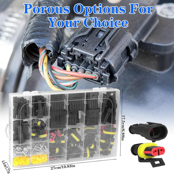KOMABLEN 808Pcs kfz Stecker, Kabel Steckverbinder 250V, IP67 Wasserdicht Steckverbindung kfz Steckve