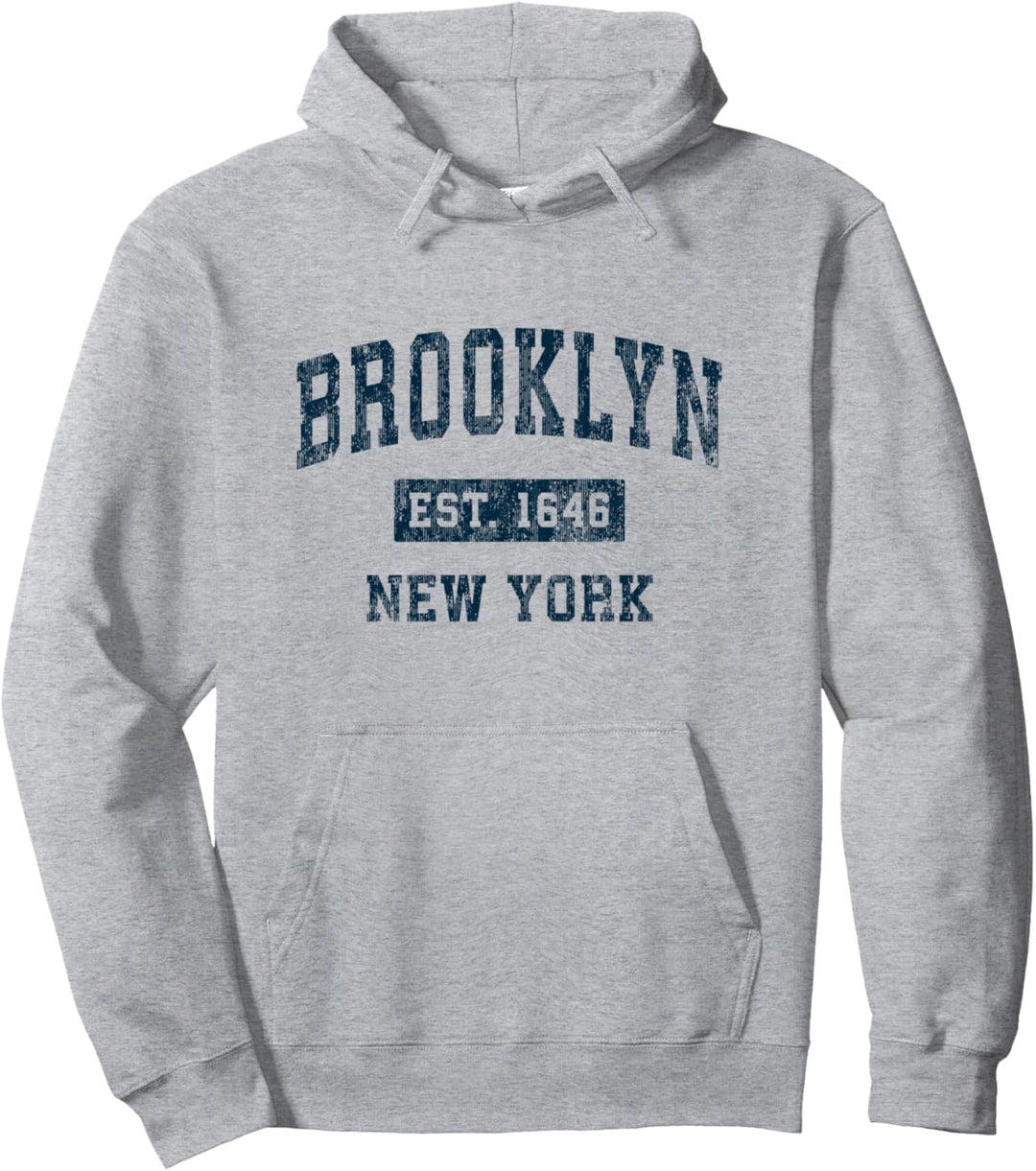 Brooklyn New York NY Vintage-Sportdesign, Marineblau Pullover Hoodie