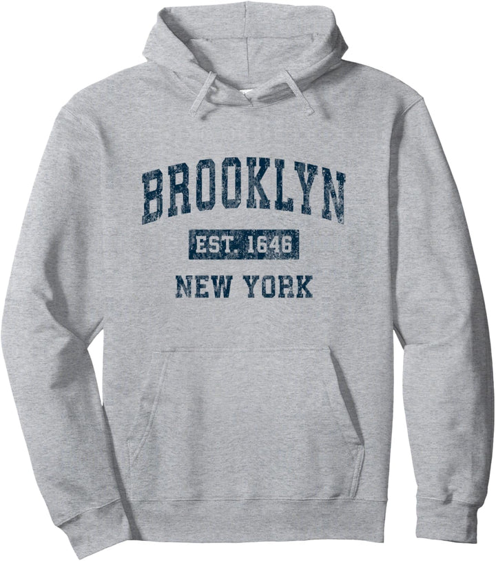 Brooklyn New York NY Vintage-Sportdesign, Marineblau Pullover Hoodie