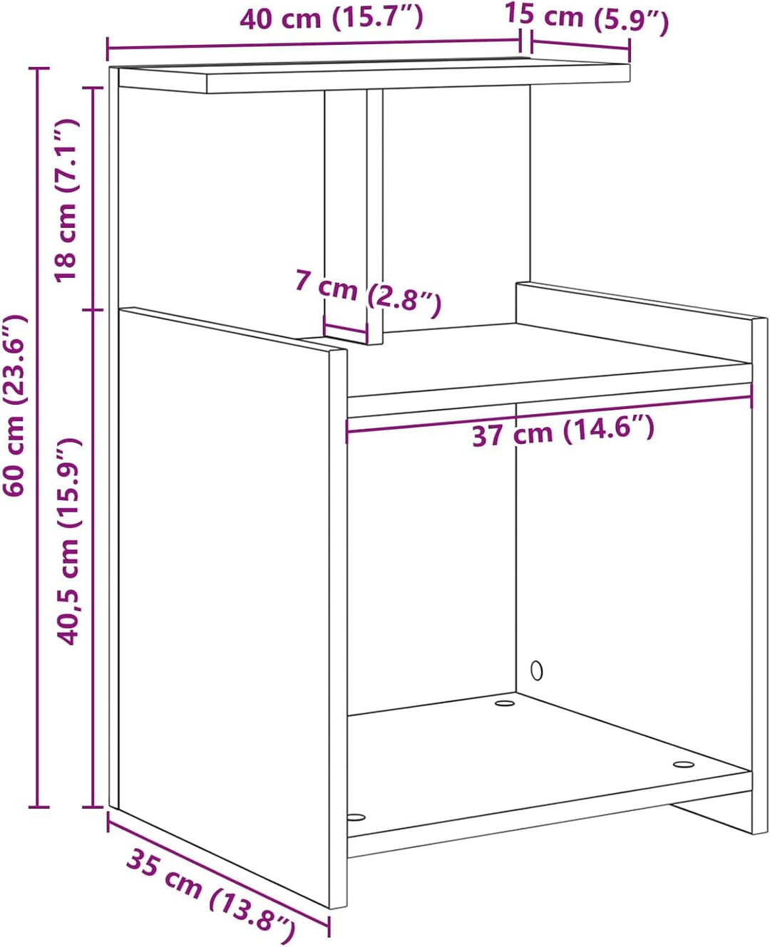 vidaXL Nachttisch Artisan Eiche 40x35x60 cm Holzwerkstoff, Artisan Eiche