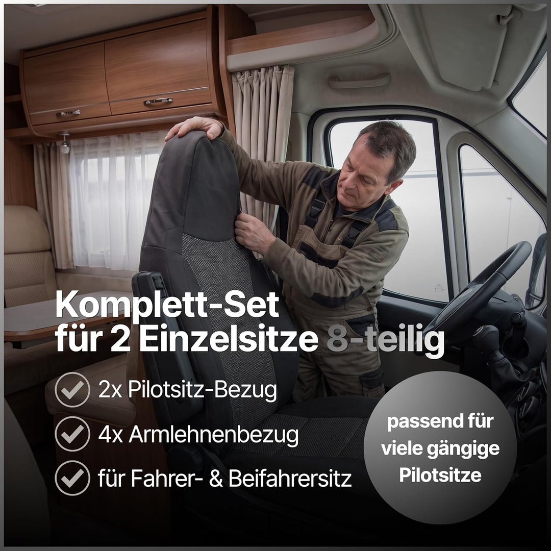 Generisch Sitzbezüge für Wohnmobile, Pilotsitze, Fahrersitz und Beifahrersitz, 2 Sitzer, Hochwertige