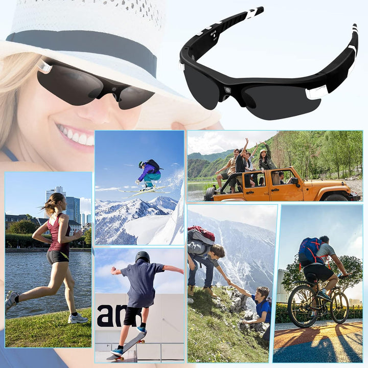 Action Cam, 1080P HD Brille mit Kamera, One-Touch & Polarisierte Linse Brille Kamera mit 160 Minuten