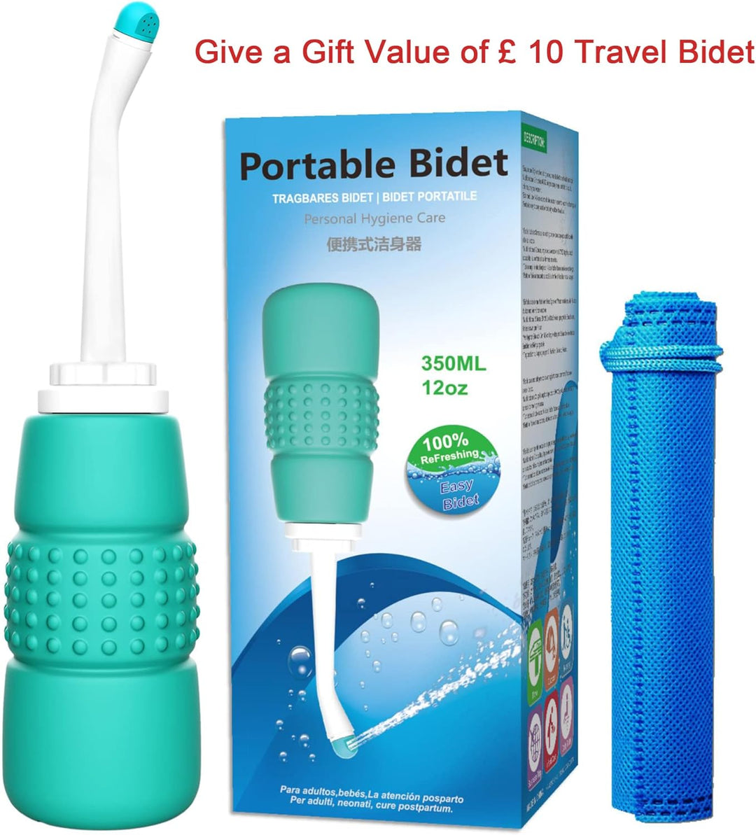 Bidet Aufsatz Kit mit tragbarem Bidet - WITHLENT Nicht Elektrisch Bidet Toilettenaufsatz mit Einzieh