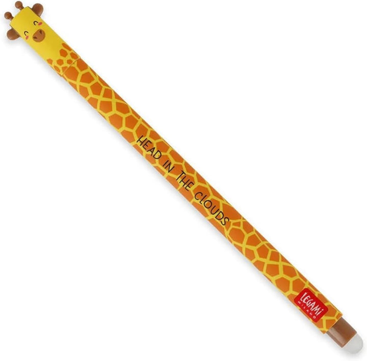 LEGAMI - 4er Set Gel-Radierstifte, Wildlife, Stifte mit radierbarer Tinte, Hippo, Elefant, Giraffe u