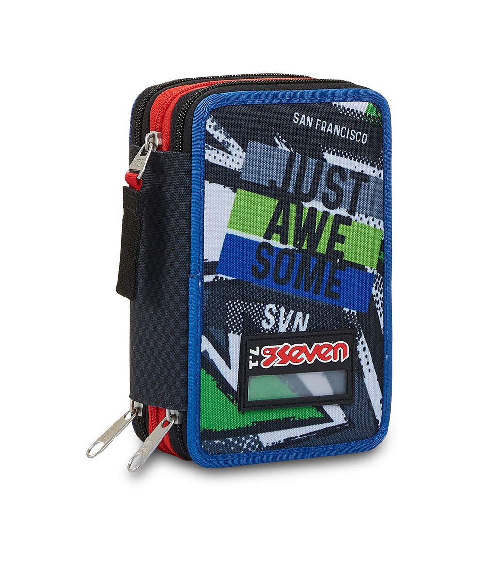 Seven Federmäppchen, Mäppchen, mehrfarbig, Federtasche für Schreibwaren, Etui mit Stiften, Kugelschr