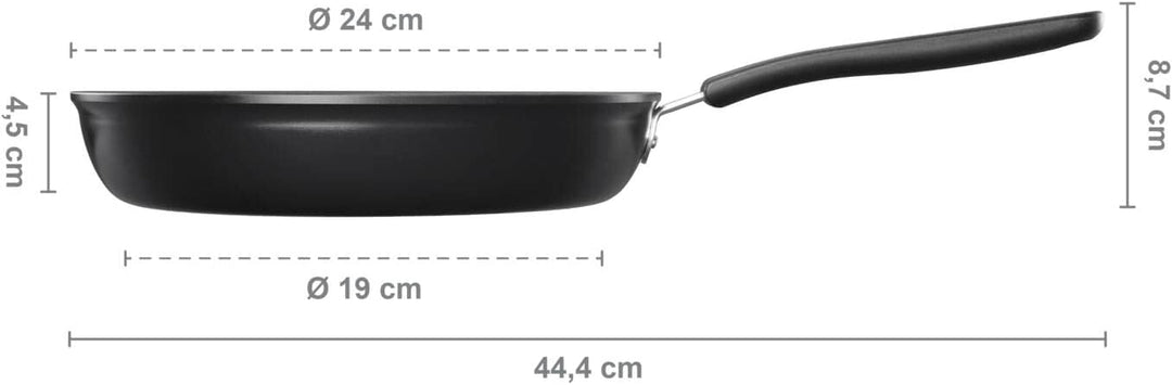 Fiskars Bratpfanne, Ø 24 cm, Für alle Kochfelder geeignet, Aluminium, Functional Form, Schwarz, 1026