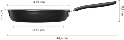 Fiskars Bratpfanne, Ø 24 cm, Für alle Kochfelder geeignet, Aluminium, Functional Form, Schwarz, 1026