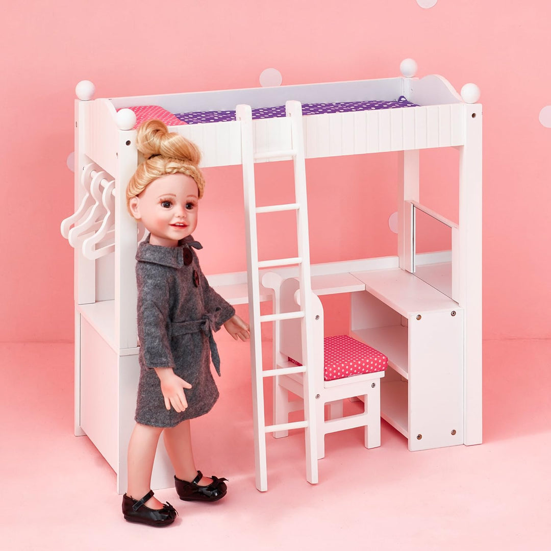 Puppen-Etagenbett Schreibtisch Puppenzubehör Spielzeug Olivias World TD-0204A
