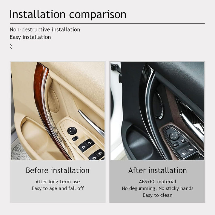 TZYSZDB Schwarz Türgriff Innen für BMW Serie 3 4 F30 F31 F32 F33 F34 F36 F80, Auto Innengriff Schnal