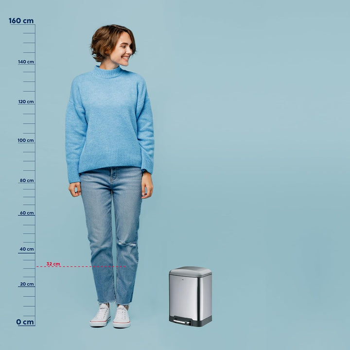 kela Tretmülleimer 6l, Kosmetikeimer mit Silent-Close-Deckel, Absenkautomatik DAVINO, Edelstahl Badm