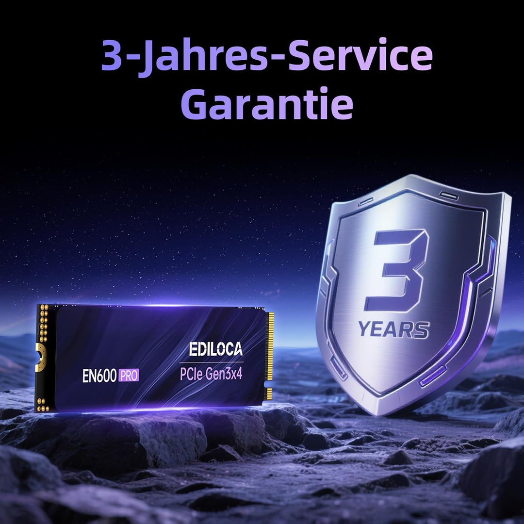 Ediloca EN600 PRO 256 GB Interne SSD PCIe Gen3, NVMe M.2 2280, SLC-Cache, 2800 MB/s Lesen, 2000 MB/s