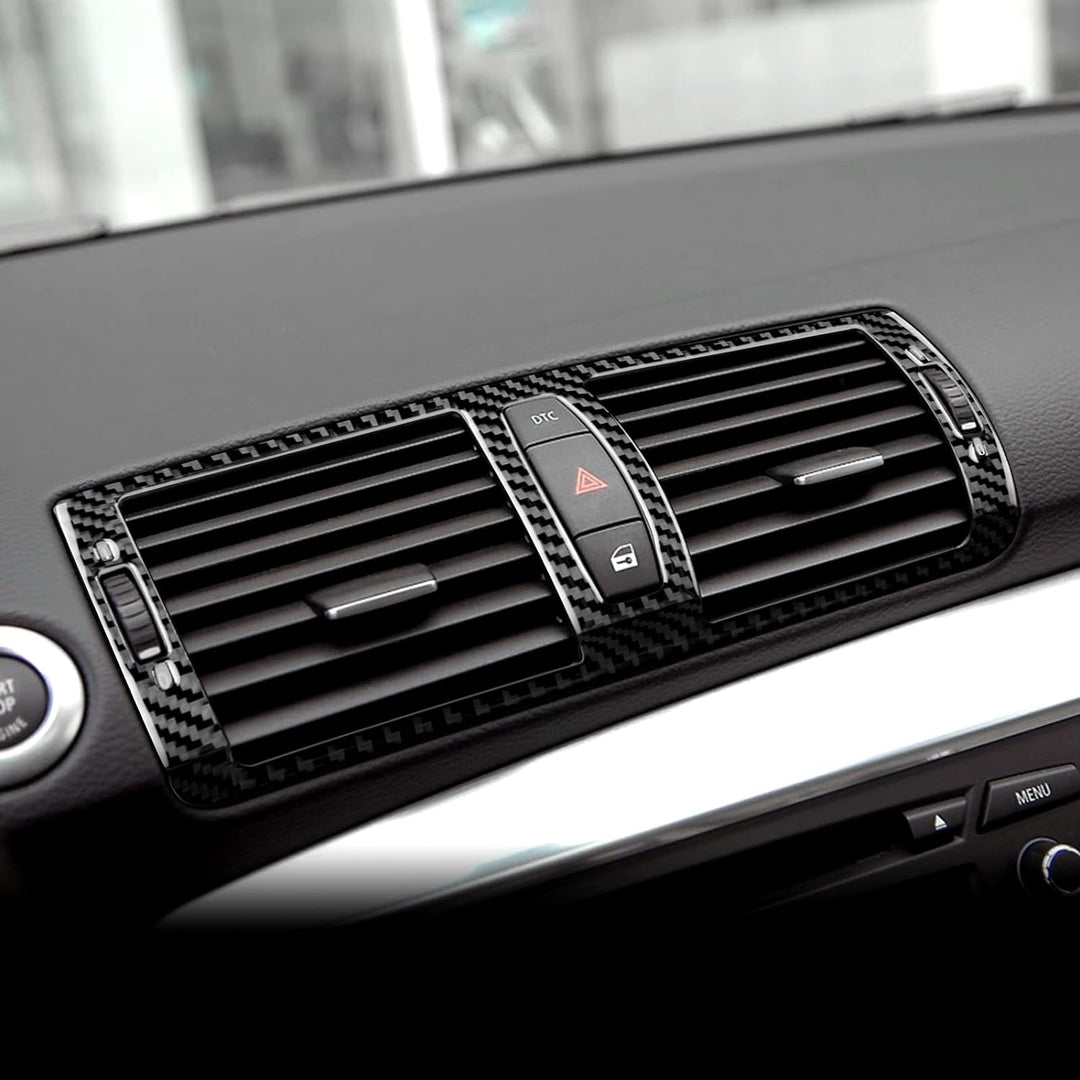 KUNGKIC Auto Zentralsteuerung Luftauslassrahmen Entlüftung Panel Kohlefaser Aufkleber Dekorative Inn