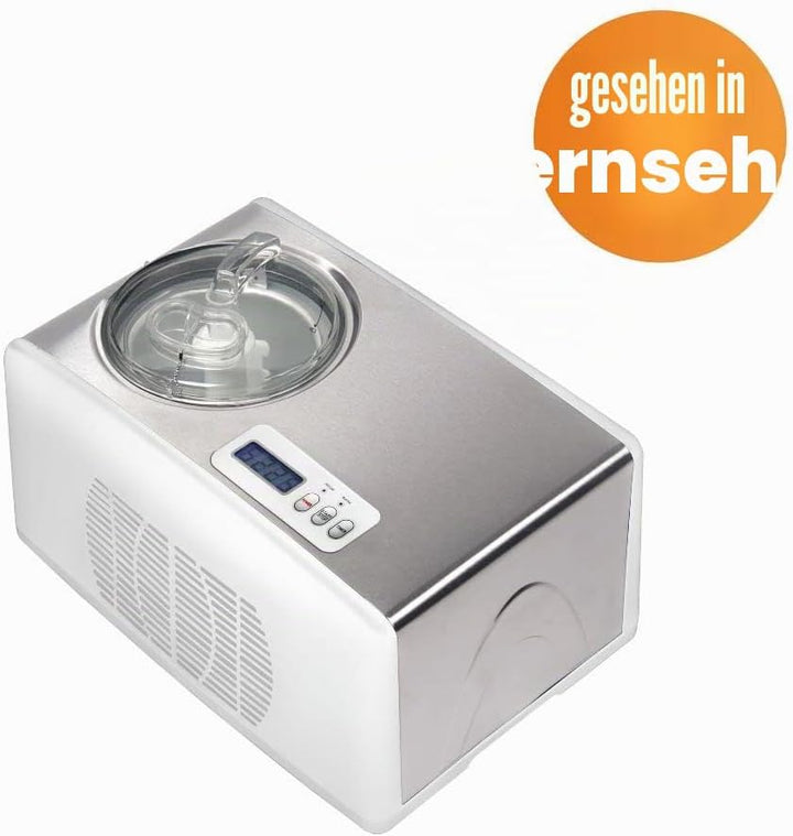 Melchioni Family | Eismaschine mit Kompressor FROSTY, Automatisch, Eiscreme in 60 Minuten, 150W, 1,5