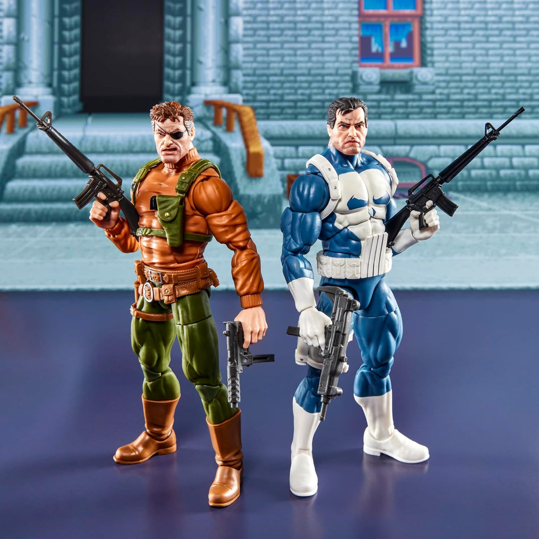 Marvel Legends Series Gamerverse Punisher und Nick Fury Action-Figuren zum Sammeln