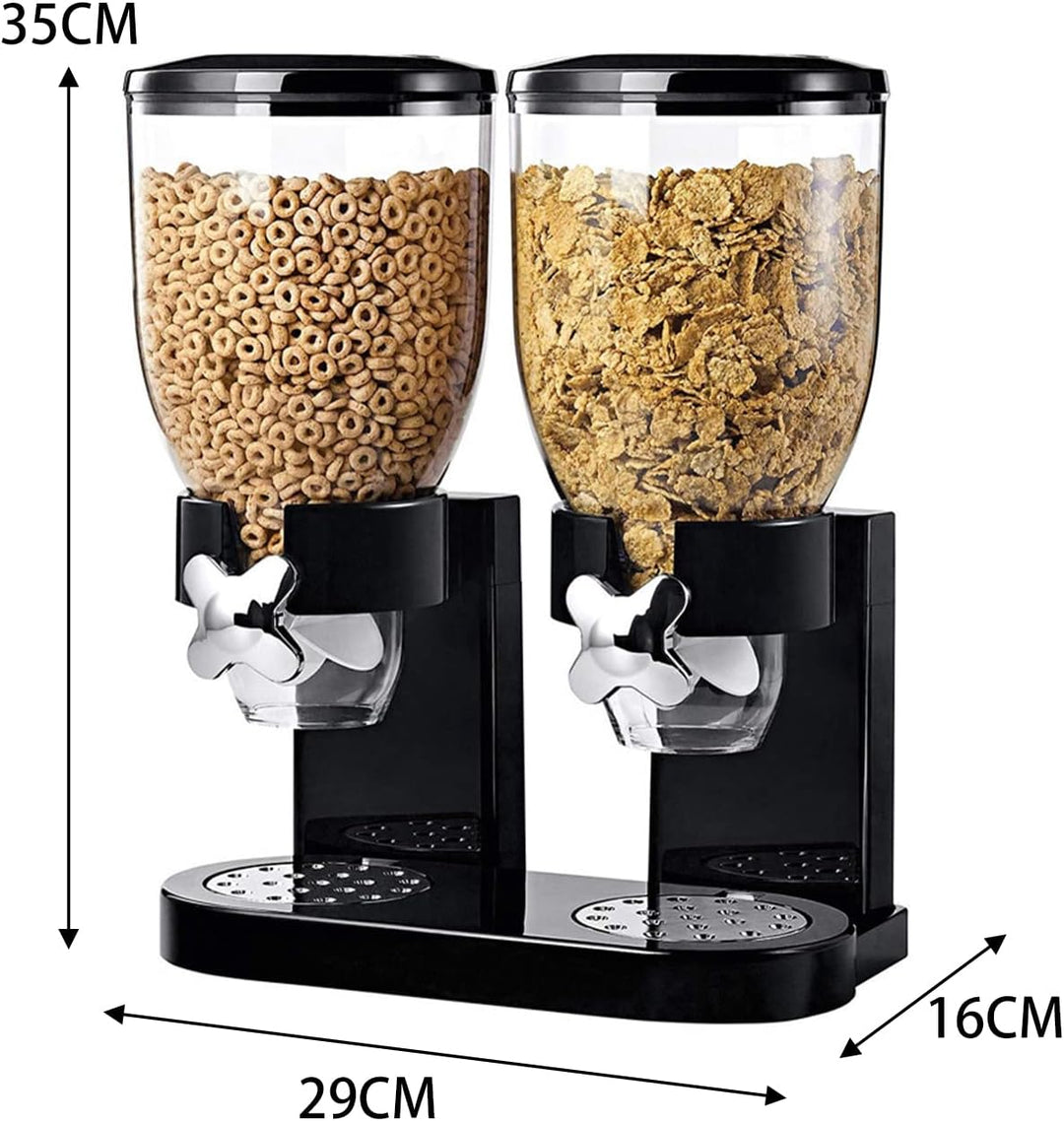 Müslispender doppelt, 2L Lebensmittelspender aus Kunststoff,Cornflakes,Süssigkeiten,Süssigkeiten und