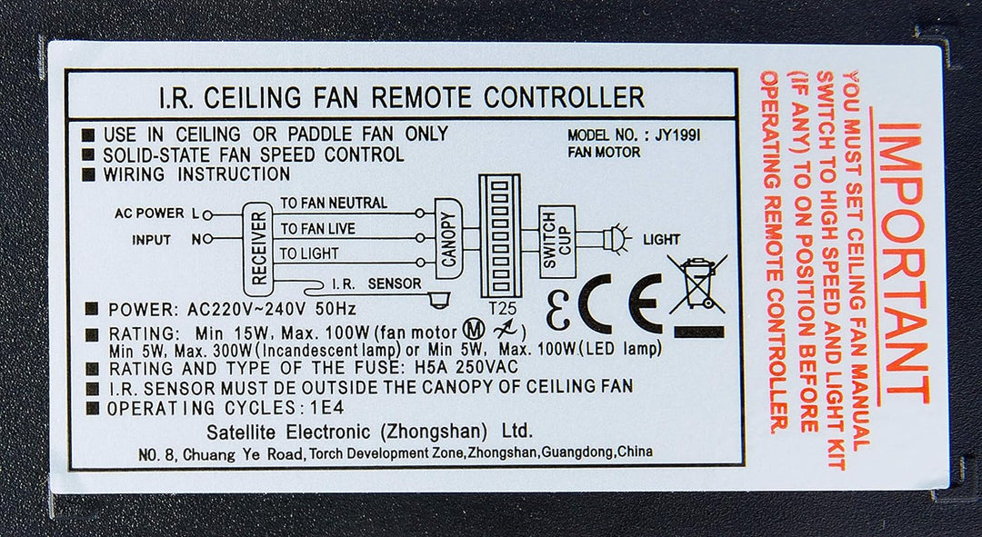 Westinghouse Fernbedienung für Deckenventilatoren,Mit Dimm-Funktion, 11 x 2,2 x 5,1 cm Ohne zusätzli