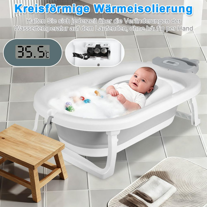 Faltbare Babybadewanne, geeignet für Babys von 0 bis 36 Monaten, ergonomisch und platzsparend, Babyw