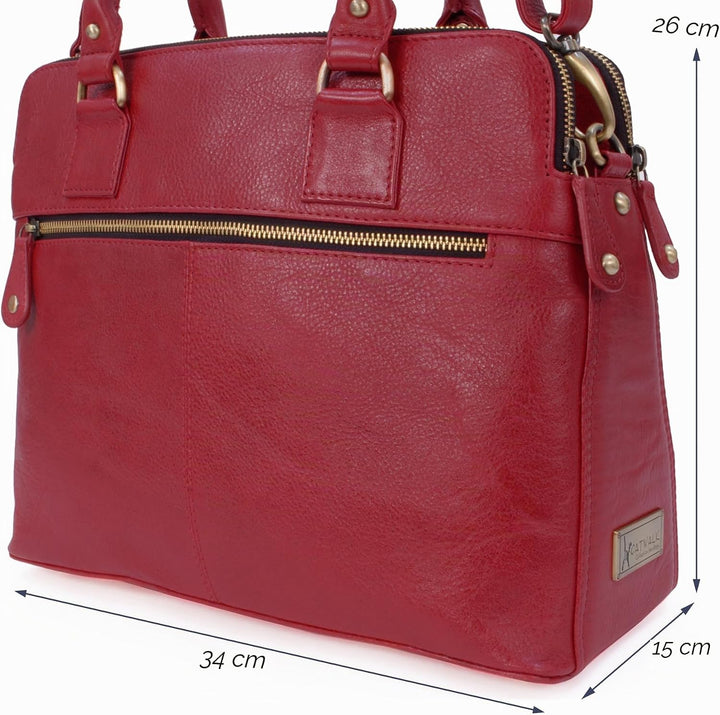 Catwalk Collection Handbags - Leder - Grosse Schultertragetasche/Umhängetasche/Shopper/Tote - Handta