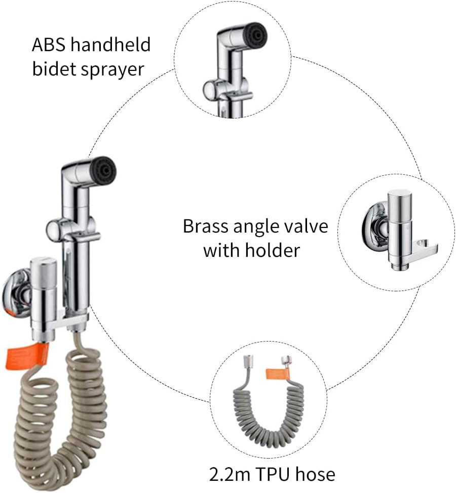 Bidet Handbrause Set für die Toilette, Bidet Handbrause mit Dual Modus, Bidet Handbrause Set- mit ve