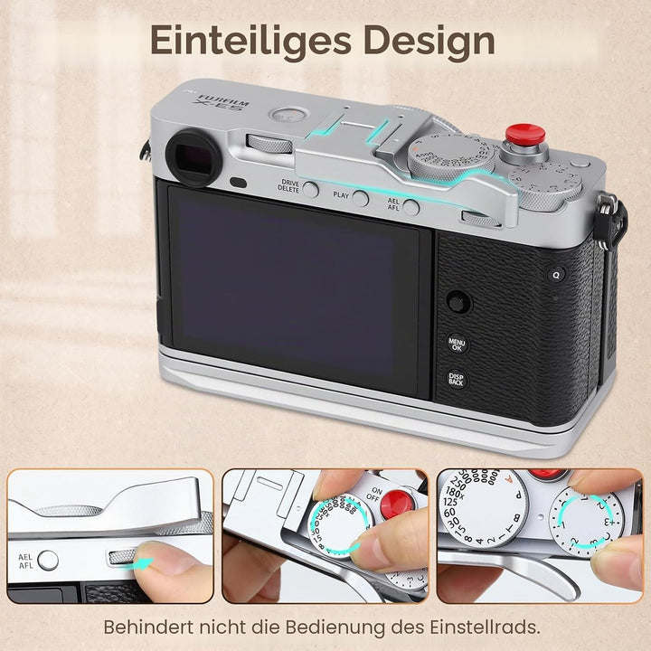 Haoge THB-XE5-S Daumen-Up-Griff für Fujifilm X-E5 Kameragehäuse, digitales Zubehör, Metall, Blitzsch