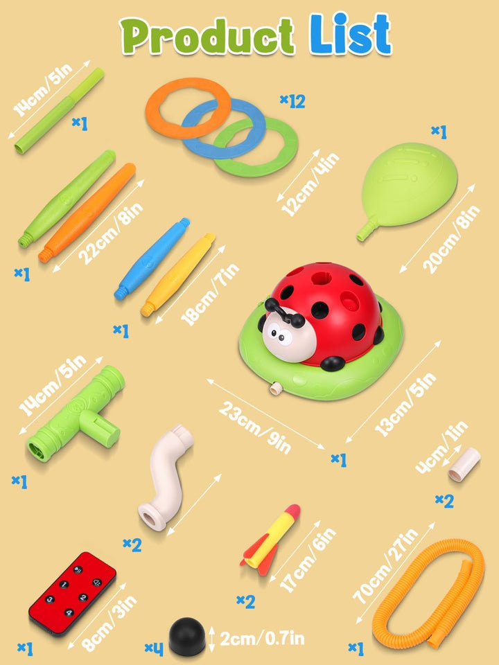 3 in 1 Spiele für Kinder, Raketen Spielzeug, Seilspringmaschine Kinder, Ringwurfspiel für Kinders, S